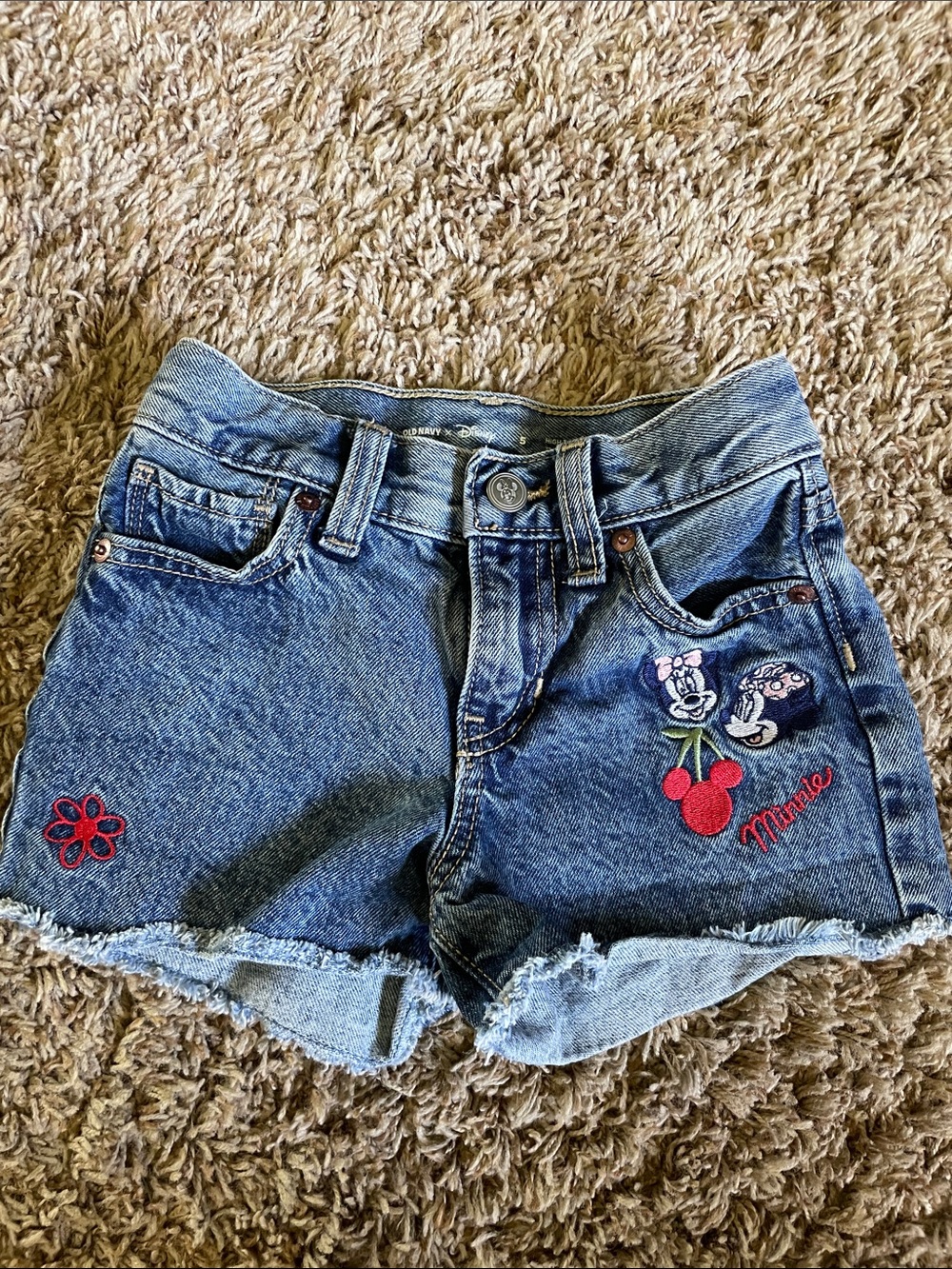 Old Navy Minnie Mouse Embroidered Denim Shorts